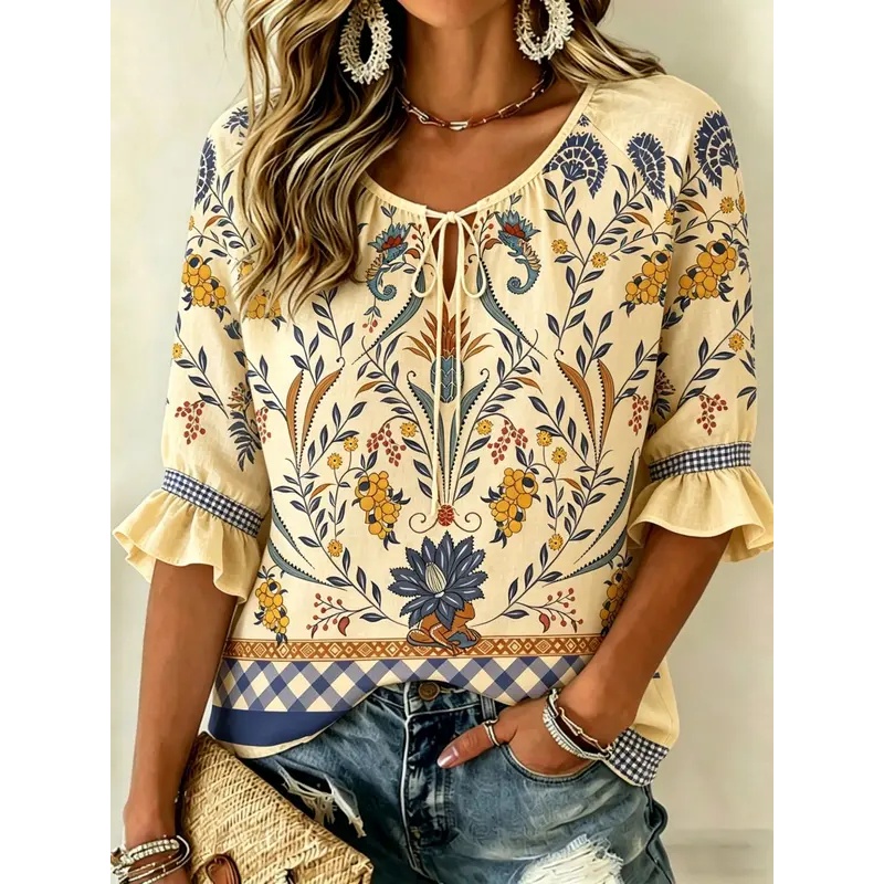 Embroidery Online - Women's Spring Summer 3D Printed Tie