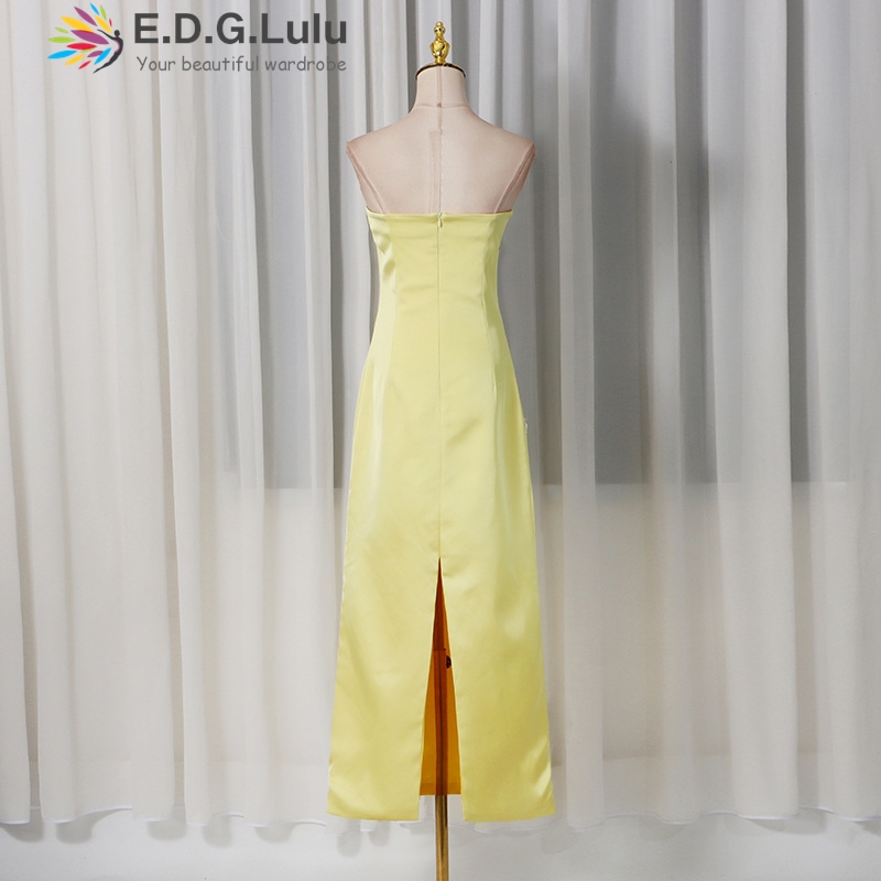 EDGLuLu 3d Embroidery Flower S - Embroidery Yellow Dress 评论和价格