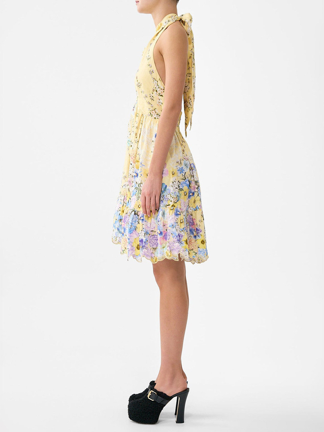 Summer Vacation Style Yellow F - Embroidery Yellow Dress 评论和价格