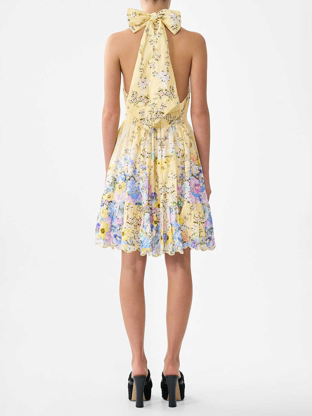 Summer Vacation Style Yellow F - Embroidery Yellow Dress 评论和价格