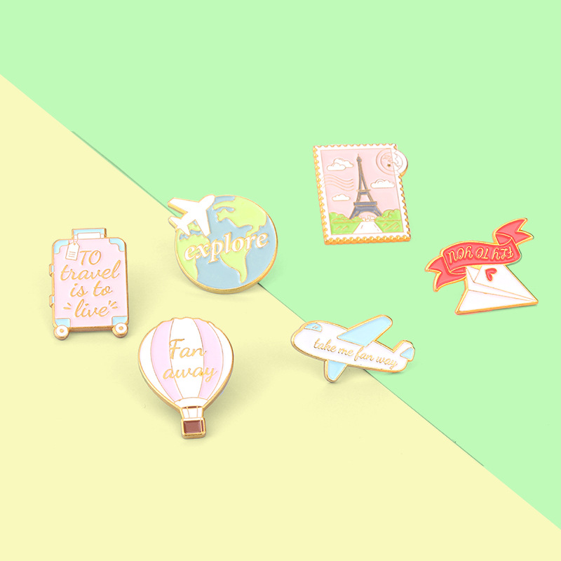 Cartoon plane Earth hot air ba - Embroidery Bali 评论和价格