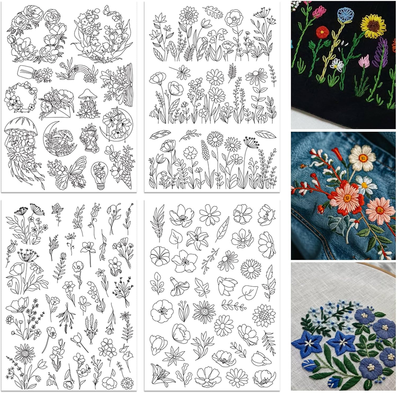 4 Sheets Water Soluble Embroid - Embroidery Meaning 评论和价格