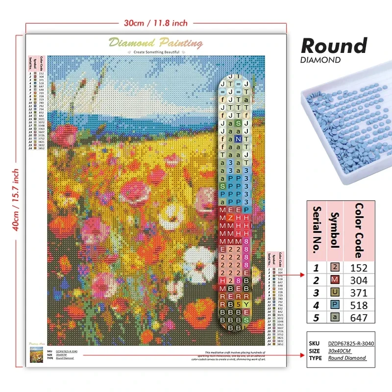 DIY 5D Full Round Drills Diamo - Embroidery Rose 评论和价格