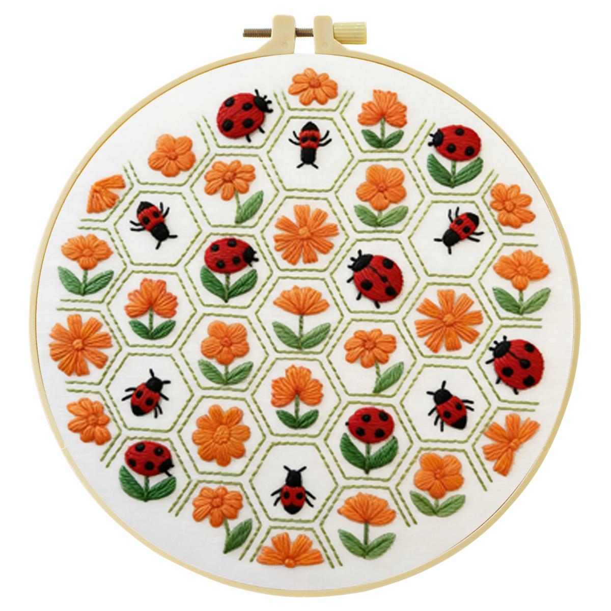 1pc 20X20CM/15X15CM 7.87/6.3in - Embroidery Lady Bug 评论和价格