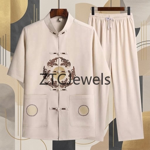 Traditional Chinese Kung Fu Su - Embroidery Cotton Shirt 评论和价格