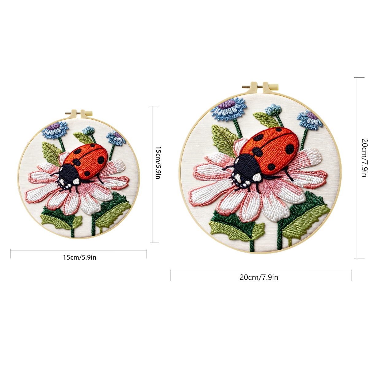 1Set Ladybug On Daisy Diy Embr - Embroidery Lady Bug 评论和价格