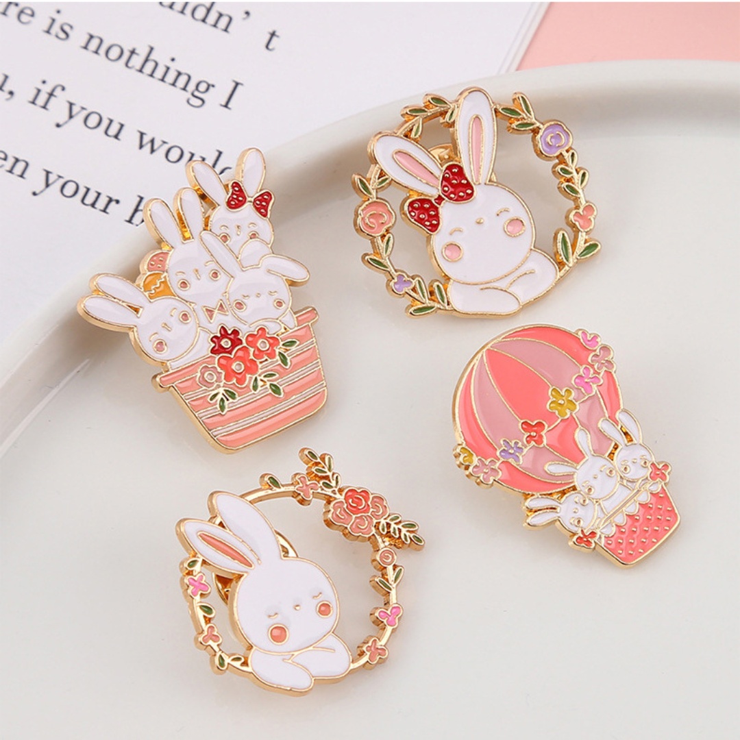 1PC Cute Bunny Metal Brooch Pi - Embroidery Bali 评论和价格