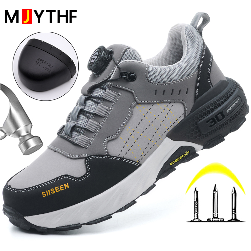 Black Leather Safety Shoes Sec - Embroidery Garments 评论和价格
