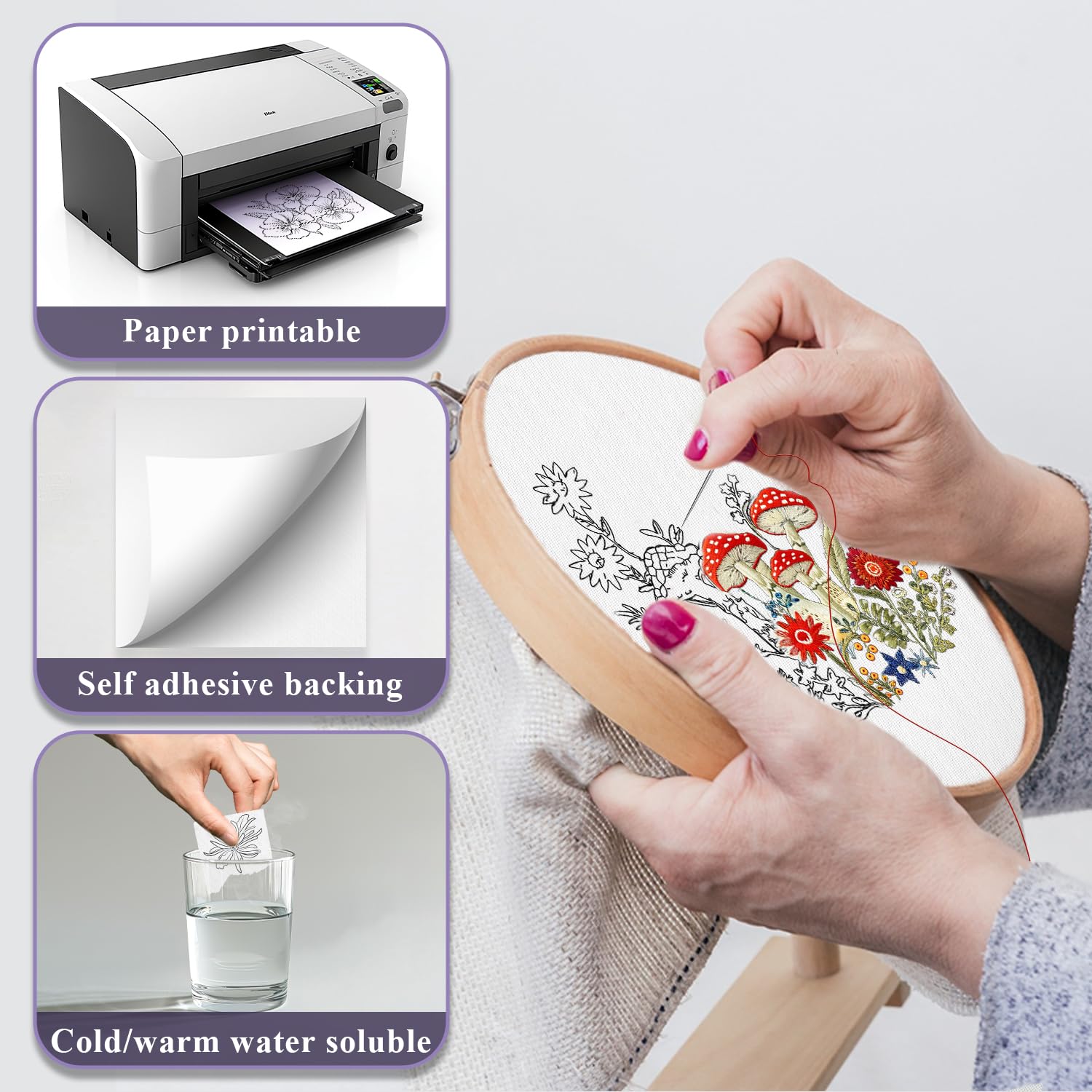 10/5Pcs Water Soluble Embroide - Embroidery Meaning 评论和价格
